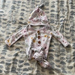 Caden Lane hospital gown and hat set. Never worn